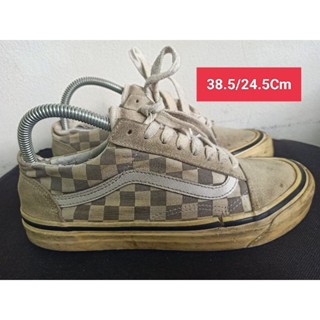 Vans Size 38.5 ยาว 24.5 Cm  รองเท้ามือสอง ผู้หญิง เท้าเล็ก  ผ้าใบ สวม แฟชั่น ลำลอง เที่ยว