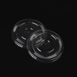 ฝา1แถว【50ใบ】ฝาแก้วน้ำ แบ่งขายฝาเรียบแข็ง【ปากØ90mm】ปิดจุกในตัว *อาจจะใช้ร่วมไม่ได้กับแก้วบ้างชนิดและแก้วร้านอื่น*