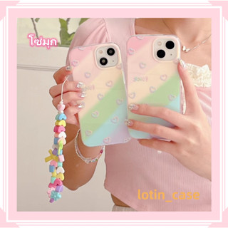 🎁ส่งของขวัญ🎁เคสไอโฟน สำหรับ 11 13 for iPhone Case 14 12 Pro Max ความคิดสร้างสรรค์ โซ่มุก กันกระแทก ปกป้อง เคสโทรศัพท์