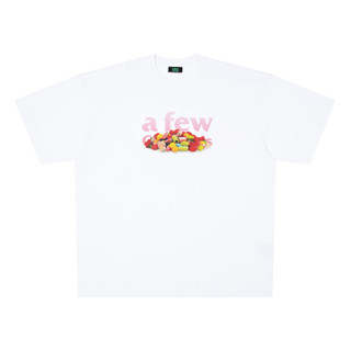 KUSH X AFGK2023 Candy Series สีขาวฟัดจ์พิมพ์แขนสั้น American hip-Hop เสื้อยืดตัวอักษร Street แบรนด์อินเทรนด์ผู้ชาย