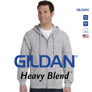 GILDAN® เฮฟวี่เบลนด์ ฮู้ดแบบซิป - เทาอ่อน สปอร์ตเกรย์ 95H