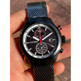 นาฬิกาข้อมือ  นาฬิกาข้อมือผู้ชาย Citizen Black Dial Chronograph Eco-Drive CA7015-82E