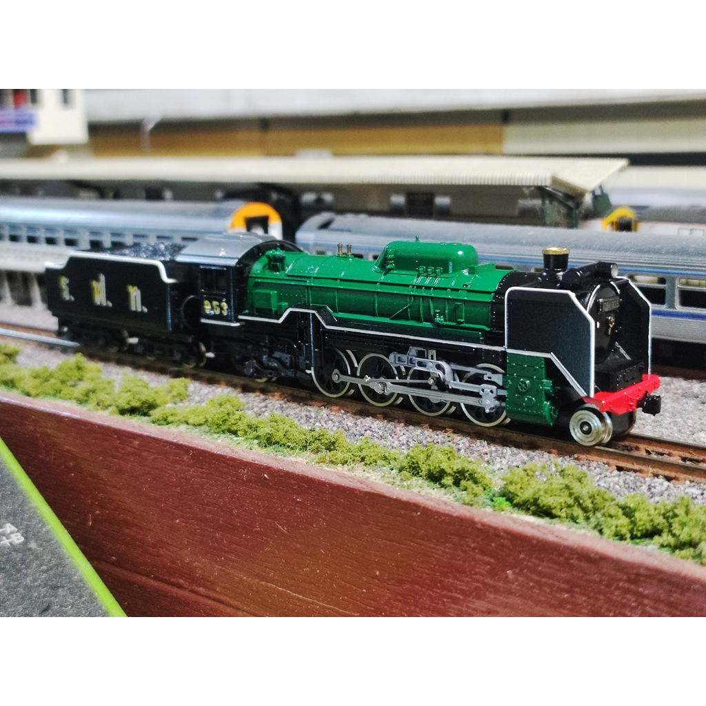 โมเดลรถไฟไทย โมเดลรถไฟ รฟท มิกาโด้ 2-8-2 Mikado 953 D51 N Scale * ทำสีรถมือสอง *