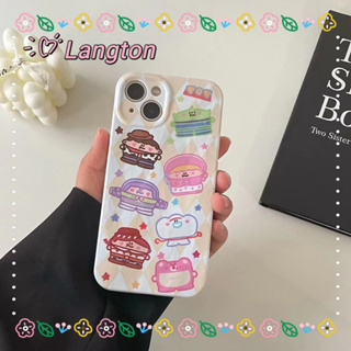 🌈Langton🌸ป้องกันการหล่น ขอบเต็ม iphone 11 14 pro max การ์ตูน ความคิดสร้างสรรค์ สาวน่ารักหัวใจ case for iPhone 12 13