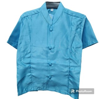เสื้อ​ฟ้าวันแม่​ ผ้าไหมเทียม​ เด็กชาย​ ดู​ขนาดในภาพสินค้า​ จัด​ส่ง​เองทุกวัน​ ตัดรอบบ่าย2​ ปลางทางตัดรอบบ่ายโมง