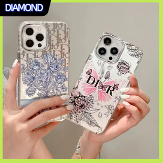 💲คูปองเคลม💲เคสไอโฟน case for iphone 11 12 ผีเสื้อและดอกไม้ เคส 14 13 12 11 pro max ป้องกันการตก เคสซิลิโคน