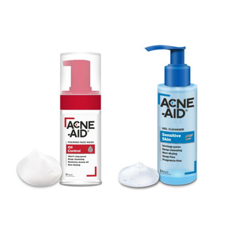 ACNE-AID OIL CONTROL FOAM WASH foaming face แอคเน่-เอด ออยคอนโทรล โฟม และ โฟมล้างหน้า GEL CLEANSER