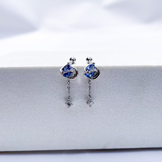 จิวต่างหูเกาหลี More Than Piercing: D060 Sapphire Gems Dangle