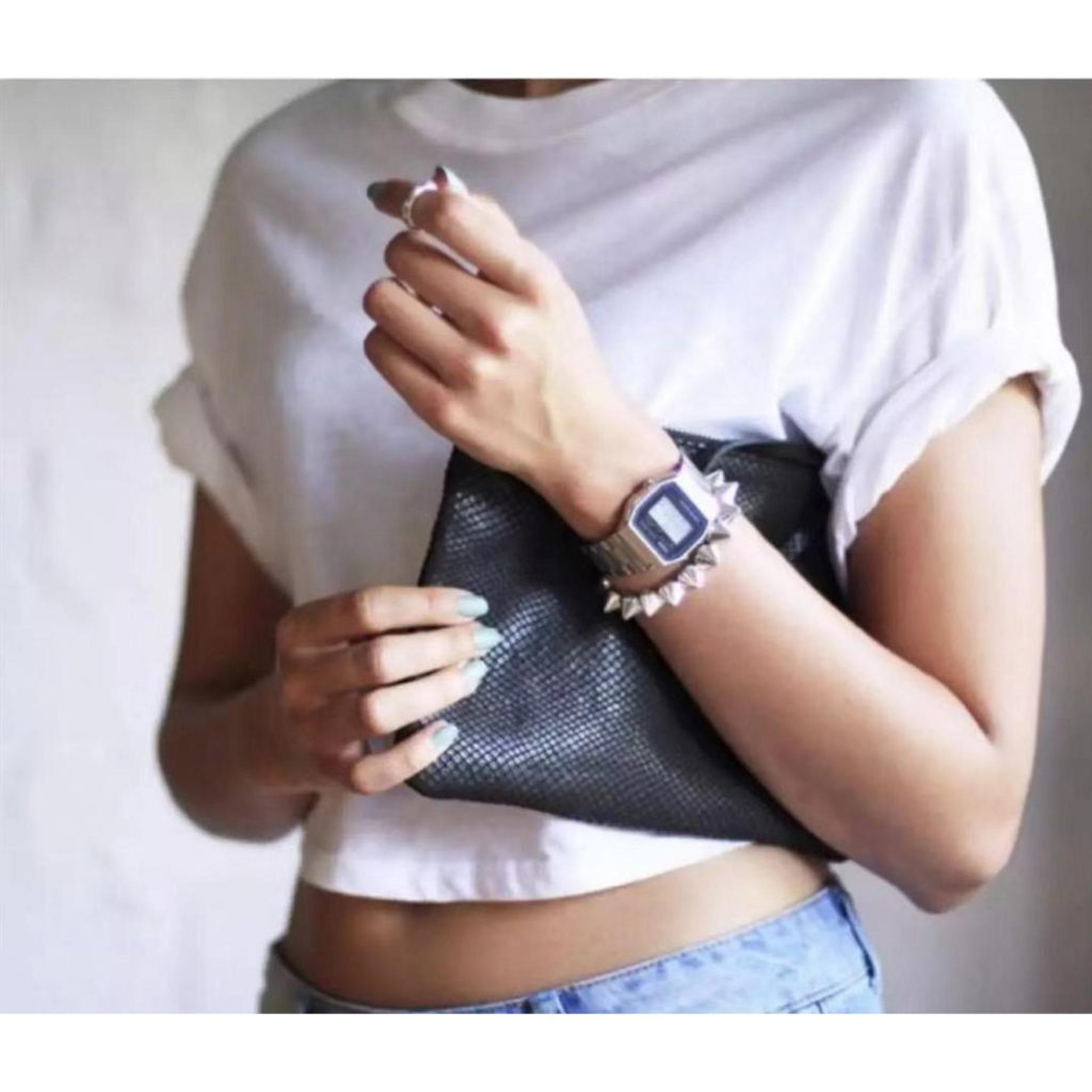 Casio นาฬิกาข้อมือผู้ชาย สายสแตนเลส รุ่น A158WA-1DF - สีเงิน