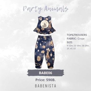 BabenistA Party Animals : BABE06 Girl Top&amp; Trousers Navy blue