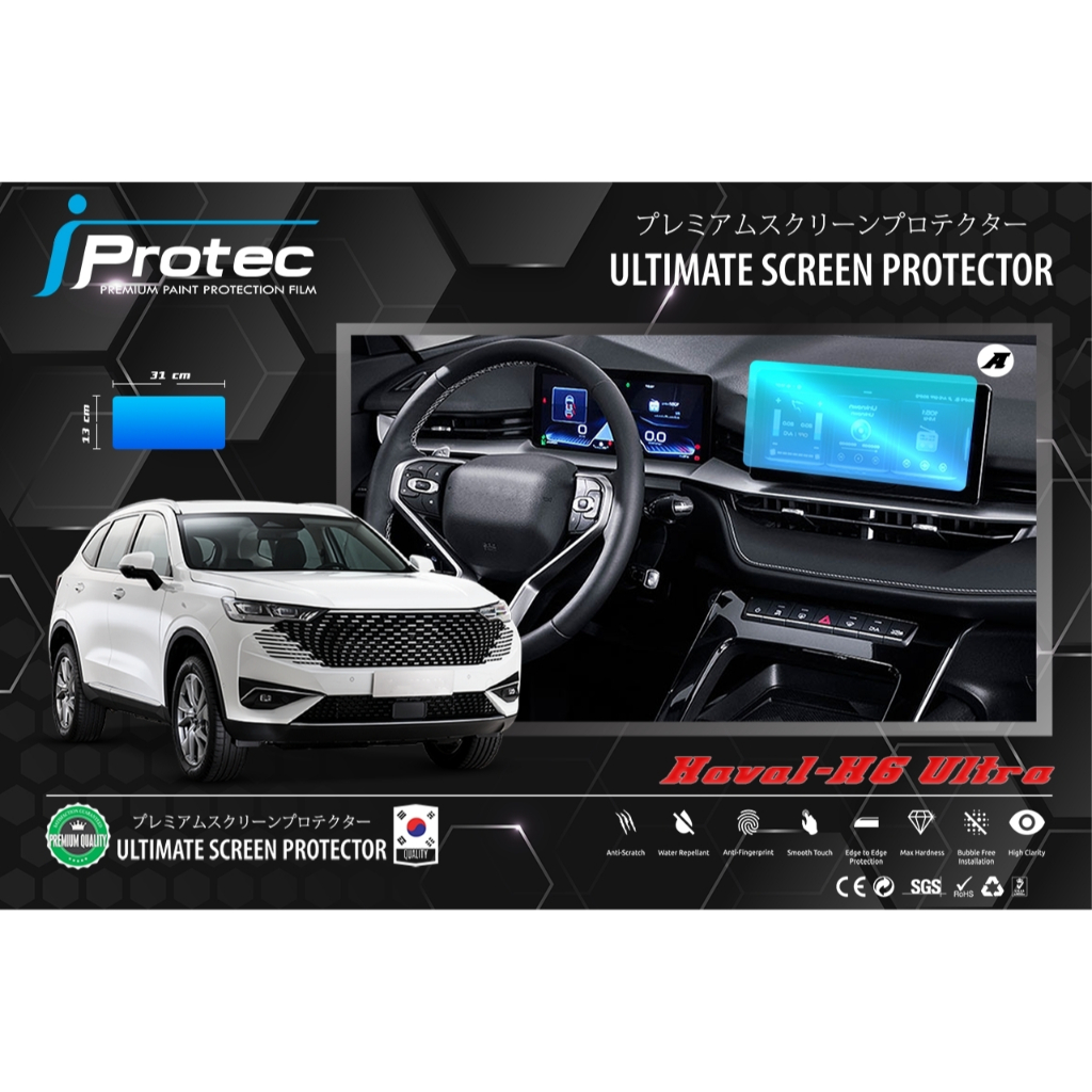 iProtec ฟิล์มใสกันรอยหน้าจอรถยนต์ Haval H6 Ultra , Haval H6 Pro และ HAVAL JOLION ULTRA