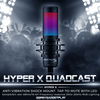 [กรุงเทพฯ ด่วน 1 ชั่วโมง]Microphone HyperX QuadCast S – RGB USB Condenser Microphone for PC, PS4 and Mac, Anti-Vibration