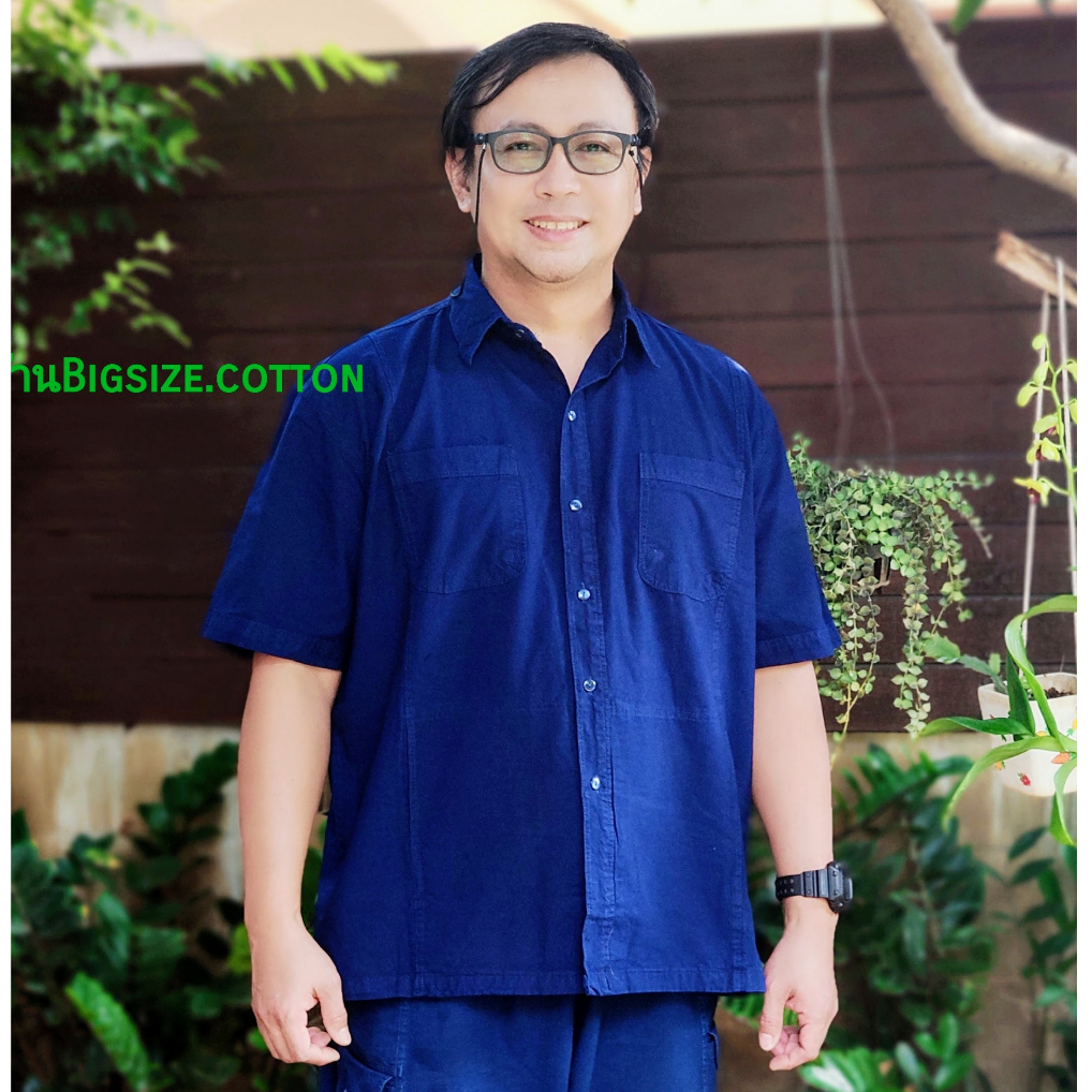 เสื้อหม้อห้อมคอเชิ้ต ไซส์ใหญ่สุดถึงอก58นิ้ว มีไซส์ให้เลือกตั้งแต่ อก38นิ้ว-อก58นิ้ว