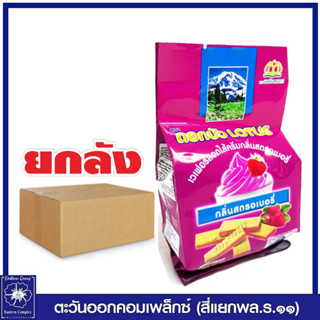 *[ยกลัง 12 ห่อ ] LOTUS ดอกบัว เวเฟอร์สอดไส้ครีมกลิ่นสตรอเบอร์รี่ (สีขมพู) 60 กรัม ขนม 1118