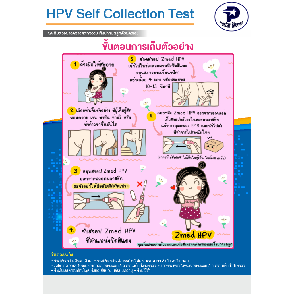 ชุดตรวจคัดกรองมะเร็งปากมดลูก HPV DNA  15 สายพันธุ์ (เก็บสิ่งส่งตรวจด้วยตัวเอง ง่ายสะดวก รวดเร็ว) - รูปที่ 5