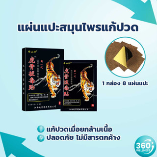 [360 wellness] แผ่นแปะแก้ปวด แผ่นแปะ 1กล่อง8แผ่น แผ่นแปะสมุนไพร กอเอี๊ยะ แก้ปวดหลัง ปวดเมื่อย