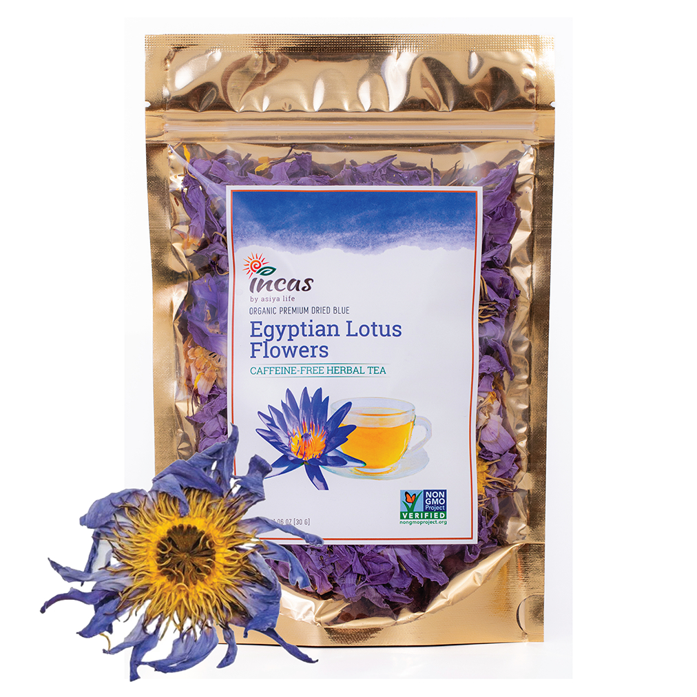 ชาดอกบัวอบแห้ง Blue Lotus flower Tea Organic &amp; Non-GMO Verified Incas