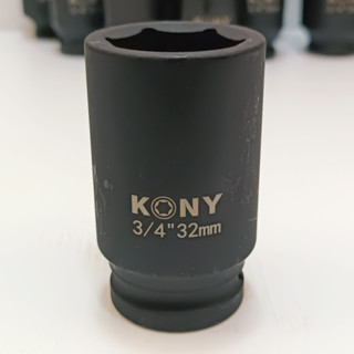 KONY ลูกบล็อกยาว บล็อกลม  3/4 "(6หุน)  6 เหลี่ยม  เบอร์  32 มม.  สำหรับ บล็อกลม บล็อกแบต บล็อกไฟฟ้า (IMPACT SOCKET)