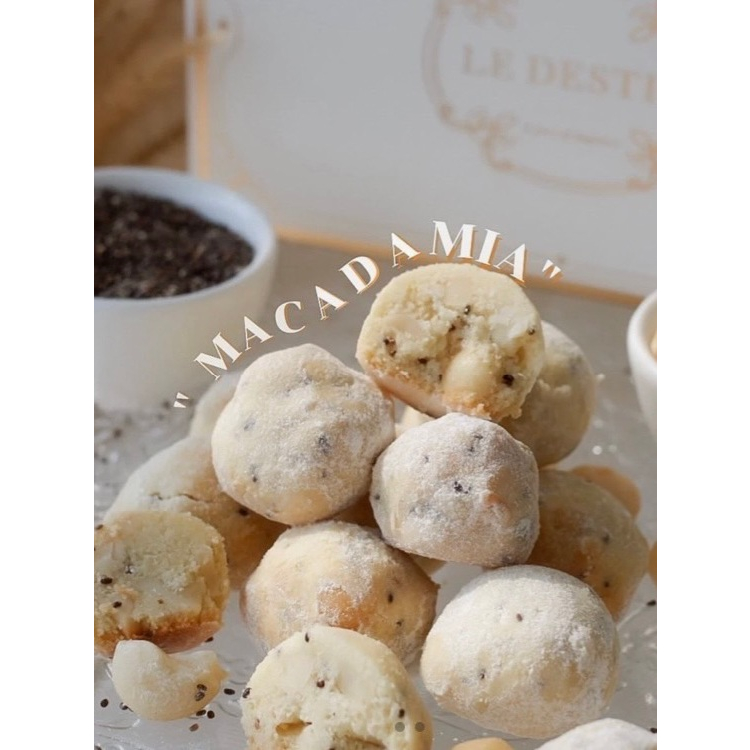 ❄️Snowball❄️ขนมอบเนื้อSemiกลิ่นหอมเนยทะลุกล่องรส🌰Maccademia Pre-order