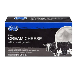 🧀พร้อมส่ง ถูกสุด🧀 ครีมชีสสด ตราคาโรไลน์ น้ำหนัก250 g. Caroline Fresh Cream Cheese 250g.