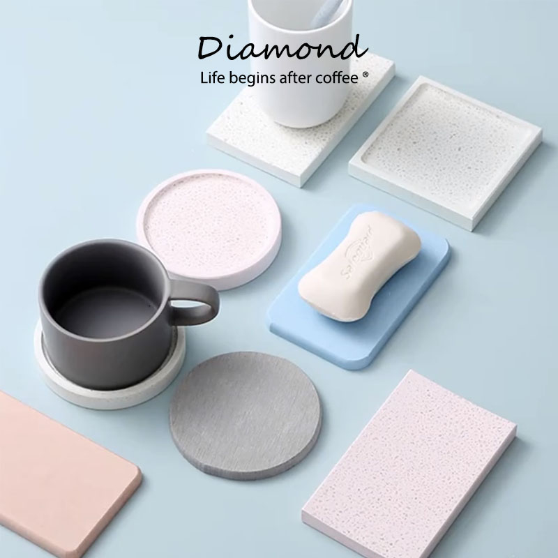 ❤ Diamond Coffee แผ่นหินรองเเก้ว ที่รองแก้ว ผลิตจากดินเบา แห้งไว ดูดซับน้ำได้อย่างรวดเร็ว นำเข้าจากญี่ปุ่น ที่รองแก้วน้ำ