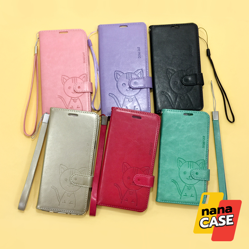 เคสออปโป้ A3s R9s A5s/F9 A15 A16 A16K A17 A53เคสหนังเปิด-ปิด โดมิแคทมีฝาปิดหน้าจอกันรอยได้อย่างดี แถมฟรีสายคล้องมือ