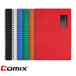 สมุดบันทึก สมุดโน๊ตริมลวด สมุดมีเส้น สมุดสันห่วง ขนาด A5 ปก PP บรรจุ 50 แผ่น (จำนวน 1 เล่ม) -Comix C7003