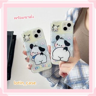 🎁ส่งของขวัญ🎁เคสไอโฟน สำหรับ 11 13 for iPhone Case 14 12 Pro Max การ์ตูน ลูกสุนัข พร้อมขาตั้ง กันกระแทก ปกป้อง เคสโทรศัพท