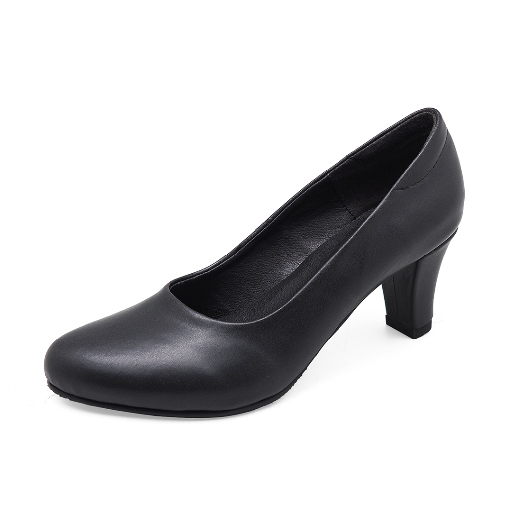 TAYWIN(แท้) รองเท้าคัทชูส้นสูง ผู้หญิง รุ่น SC-70 หนังไมโครไฟเบอร์นิ่มดำ