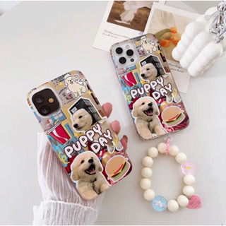 เคสสกรีนลายน้องหมาpuppy dayสำหรับรุ่นไอโฟน11 7G 8G 7plus12/12pro 12promax i13 i13promax i14 i14promax