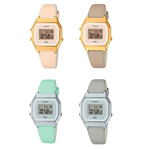 Casio นาฬิกาข้อมือผู้หญิง สายหนังแท้ รุ่น LA680WEL, LA680WEGL,LA680WEL-3DF,LA680WEL-8DF,LA680WEGL-4D