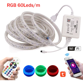 บ้านรสชาติ220โวลต์หลอดไฟLED Strip RGB บลูทู ธ IP67 ไฟ LED เทปยืดหยุ่นกันน้ำ 60led/M พร้อมปลั๊ก ไฟเส้น ไฟตกแต่งห้