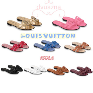 แบรนด์ใหม่ 100% ของแท้ LOUIS VUITTON / LV ISOLA 2023 ใหม่รองเท้าแตะแบน