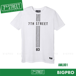 เสื้อยืด แขนสั้น 7th Street รุ่น Mix Line (ขาว) AML001 ของแท้