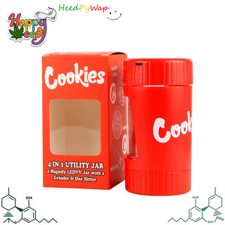 [ส่งฟรี] กระปุกโหล คุ๊กกี้ พร้อมแว่นขยาย มีไฟ LED ส่องสว่าง Cookies 4 IN 1 Utility Jar with a Magnify Led Grinder + Jar