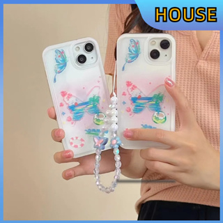 💲คูปองเคลม💲เคสไอโ case for iphone 11 12 ผีเสื้อ เพิ่มห่วงโซ่ เคส 14 13 12 11 pro max ซิลิโคนเหลวป้องกันการตกหล่น