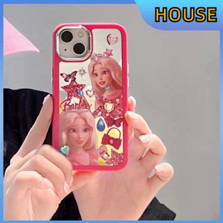 💲คูปองเคลม💲เคสไอโ case for iphone 11 12 ตุ๊กตาบาร์บี้ กระจกเงา เคส 14 13 12 11 pro max ทนทานและป้องกันการตกกระแทก