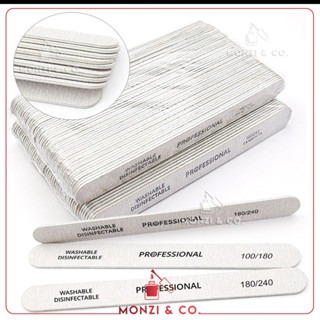 ตะไบหยาบแบบบาง พร้อมส่งทุกวัน 100/180 Professional เข้าซอกเล็บได้ ใช้งานง่าย Nail File