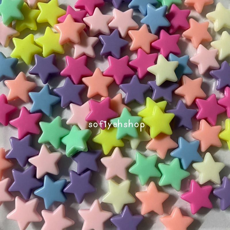 (30 ชิ้น) ลูกปัดดาว ลูกปัดตกแต่ง คละสีพาสเทล