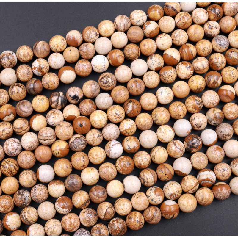 Natural Picture Jasper  6mm 8mm 10mm Smooth Round Beads Aka Desert Jasper 15.5" Strand