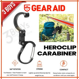ตะขอ คาราบิเนอร์ Gear Aid รุ่น Heroclip ตะขออเนกประสงค์ หมุนได้ 360 องศา รับน้ำหนักได้ 60 ปอนด์ จัดเก็บอุปกรณ์ได้ง่ายดาย