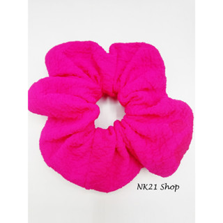 NK21 โดนัทรัดผม หนังยางรัดผม สีชมพู ฺPink scrunchies,Scrunchies,Scrunchy,Hair accessories,Elastic hair tie