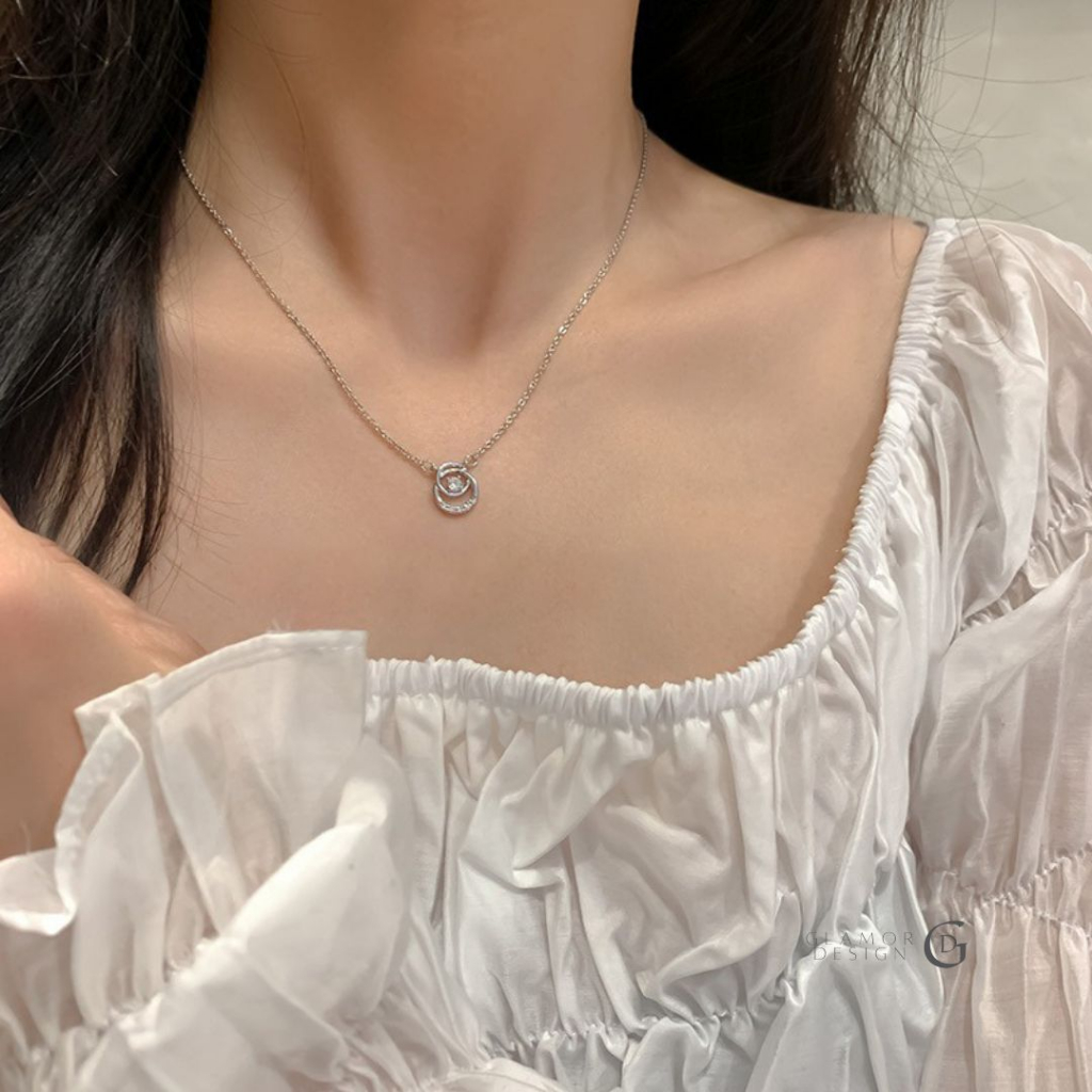 GLAMOR✨【Circle Good Luck】🍀สร้อยคอเงินแท้ 925 จี้เพชรนำโชค ดีไซน์ใหม่ล่าสุด ของขวัญให้คนพิเศษ