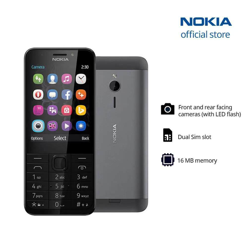 มือถือปุ่มกด 4g  ของแท้ โทรศัพท์ปุ่มกด Nokia 230 รองรับ4G ปุ่มกดไทย เมนูไทย จอใหญ่2.8นิ้ว