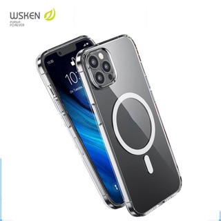 WSKEN เคสโทรศัพท์แม่เหล็กกันกระแทกคริสตัลสำหรับ iPhone 13 Pro Max 13 Pro 13 เคส TPU ใส