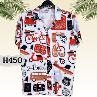 เสื้อฮาวาย H450 ลาย travel