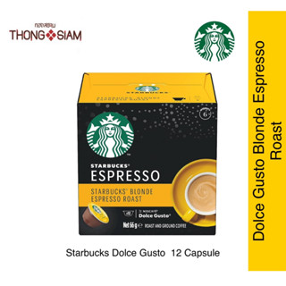 STARBUCKS BY NESCAFE DOLCE GUSTO Blonde Espresso Roast สตาร์บัค โดลเช่ กุสโต บลอนเด เอสเพรซโซ่ โรสต์ (12แคปซูล/กล่อง)