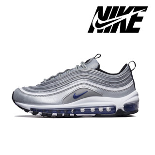 Nike Air Max 97 รองเท้าผ้าใบกันลื่นทนต่อการสึกหรอดูดซับแรงกระแทก GS Blue Silver ของแท้ 100%