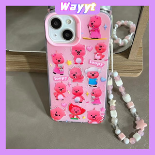 💖New 💖iPhone 14 13 12 11 Pro Max เคส for เคสไอโฟน11 น่ารัก บางเบาพกพาง่าย การ์ตูน Loopy แฟชั่น หวานสวย โซ่มุก Case