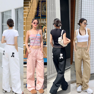 NEW IN!! RR pants🤎💗🖤🤍(490฿ฟรีส่ง) กางเกงผ้ายีนส์ light denim ขายาว งานสกรีนลายโลโก้ที่กระเป๋าหลัง ปังมาก! glam